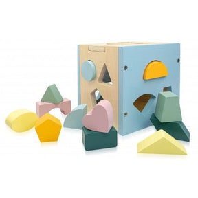 Sassi Wooden Sorting Box and Book - Shapes