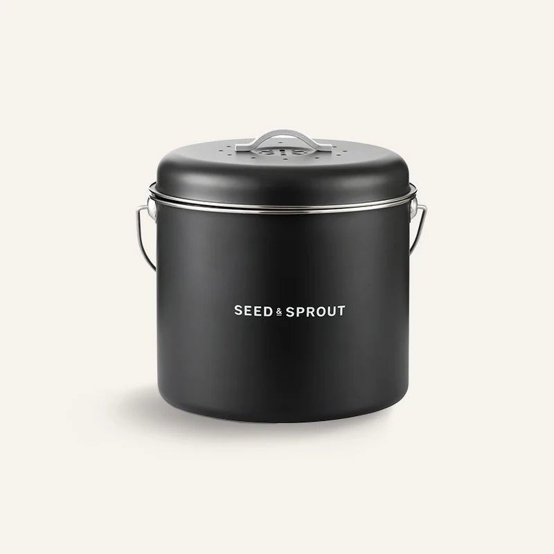 Seed & Sprout Kitchen Compost Bin in Liquorice.
