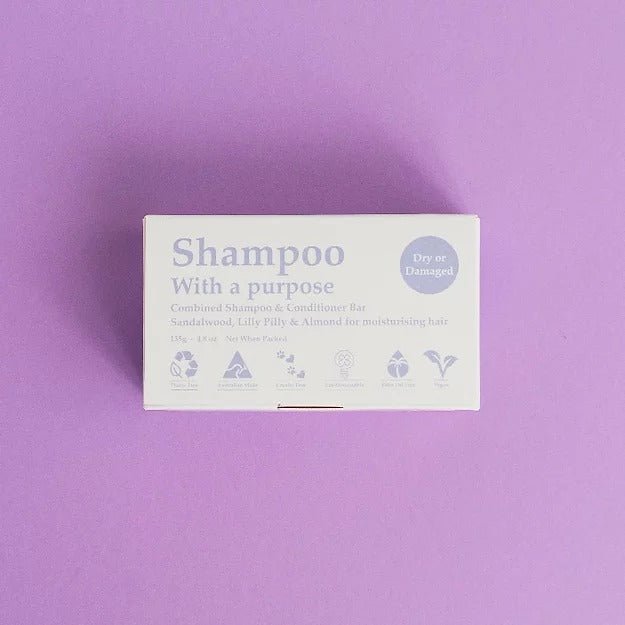Shampoo with a Purpose - Shampoo & Conditioner Bar Dry or Damaged 135g