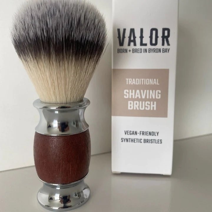 Shave with ValorValor Shaving Brush Wooden (vegan) #same day gift delivery melbourne#