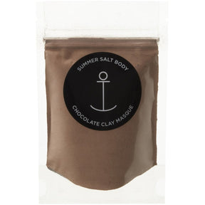 Summer Salt Body Chocolate Clay Masque in brown resealable pouch with black anchor logo
