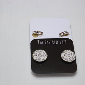 The Papered Tree Statement clip on Stud Earrings