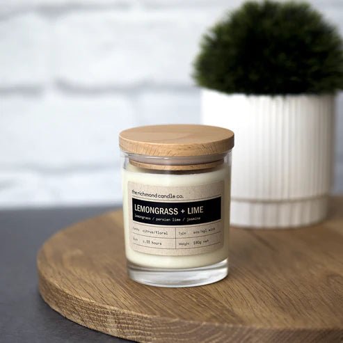 The Richmond Candle Co. Lemongrass and Lime soy candle with Persian lime and jasmine