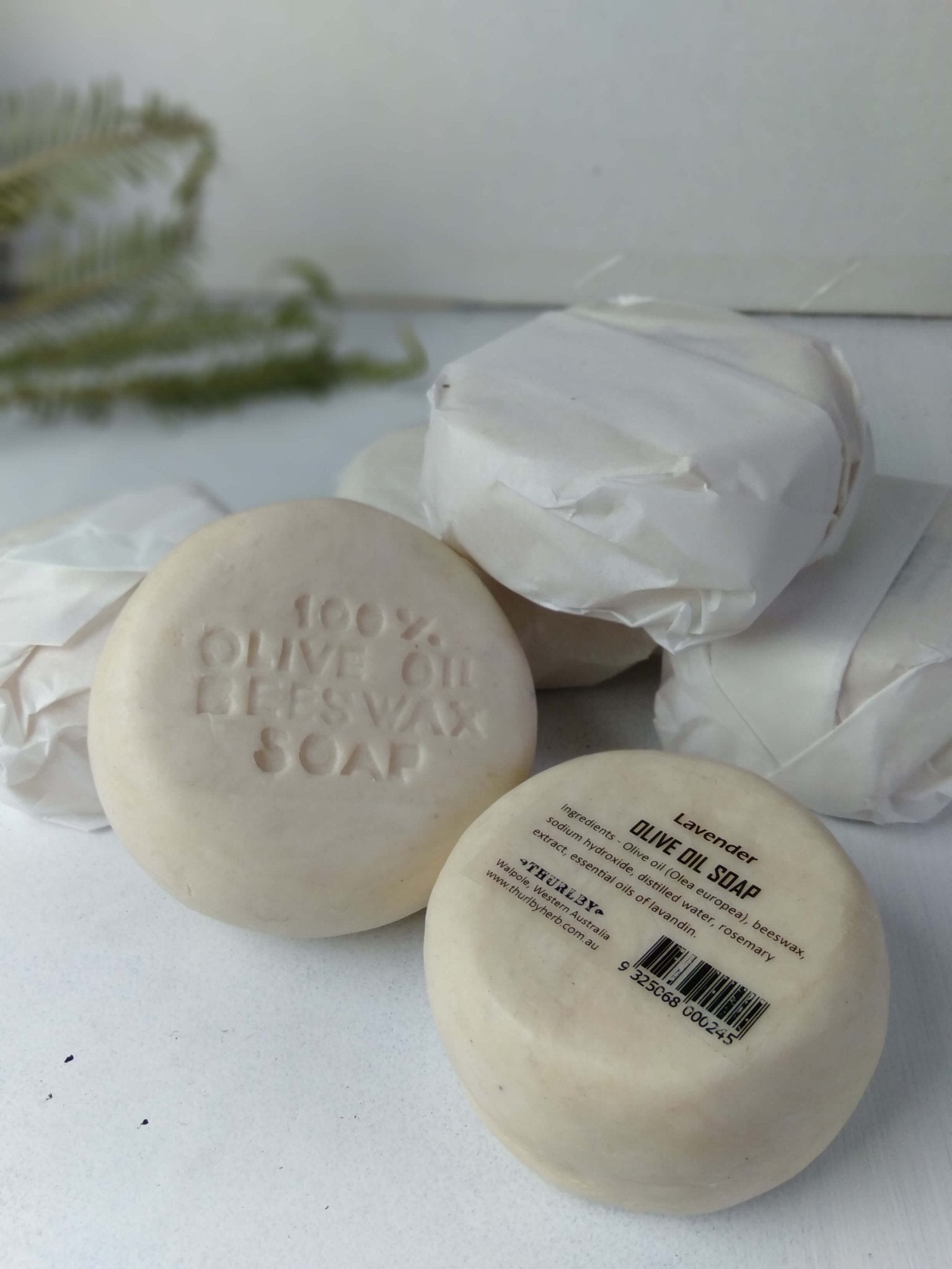Thurlby Herb Farm Olive Oil Beeswax Soap Stone