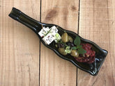 Upcycled Bottle Art Three Sectioned Red Wine Bottle Dish dish