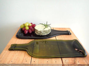 Upcycled Bottle Art Wine Bottle Platter & Cheese Board Flat wine bottle platter