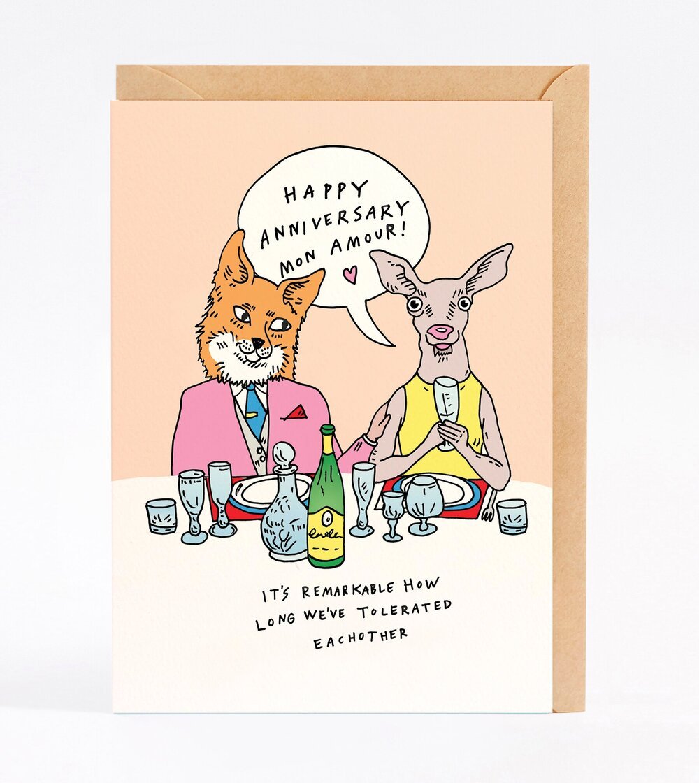 Wally Paper CoHappy Anniversary Mon Amour - Wally Paper Co #same day gift delivery melbourne#