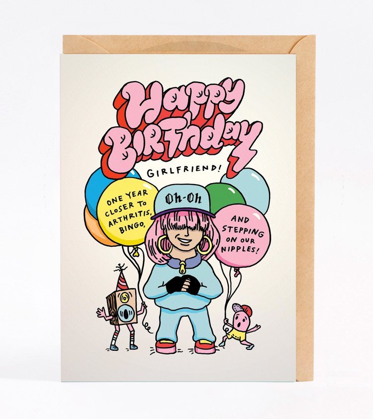 Happy Birthday Girlfriend - Wally Paper Co