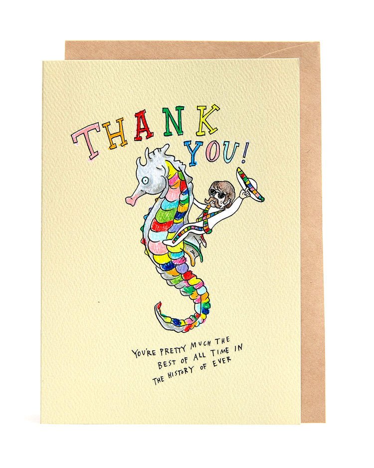 Thank You: Seahorse Cowboy - Wally Paper Co
