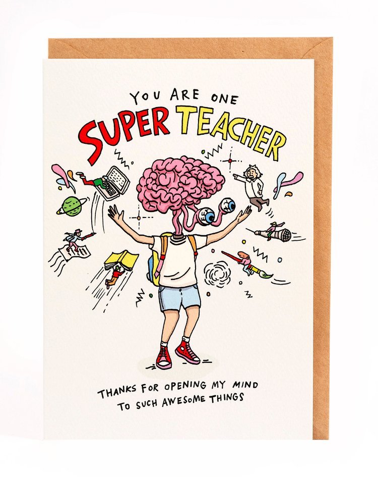 Wally Paper CoYou Are One Super Teacher - Wally Paper Co #same day gift delivery melbourne#