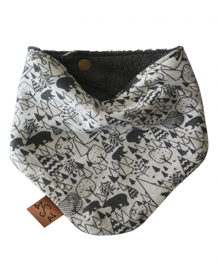 Sabine & Sparrow Woodlands Bib - featuring cute animal prints